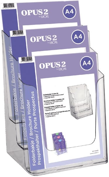 Folderhouder OPUS 2 3vaks A4 Transparant Pro Office