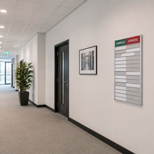 Interne communicatie met aanwezigheidsborden en mededelingenborden
