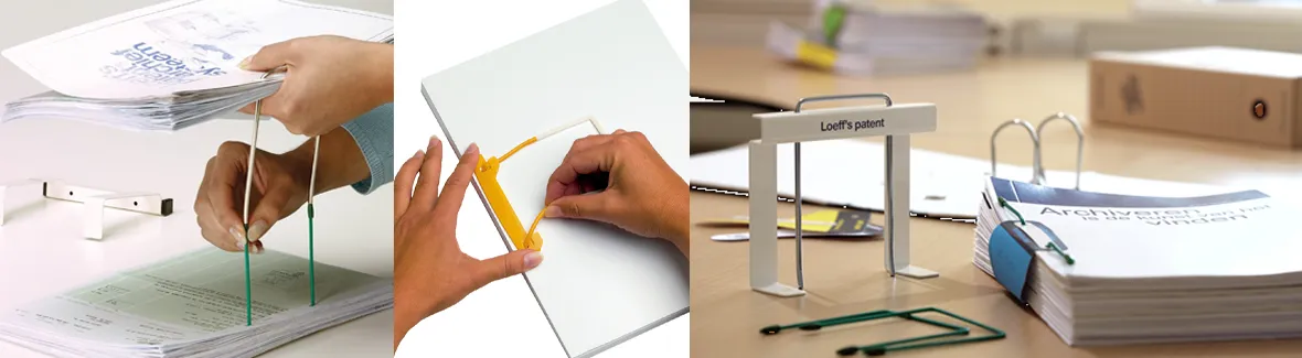 archiefbinders voor het bundelen van stapels papier