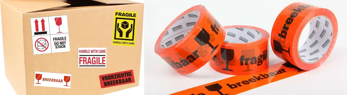 Breekbaar stickers voor breekbare paketten