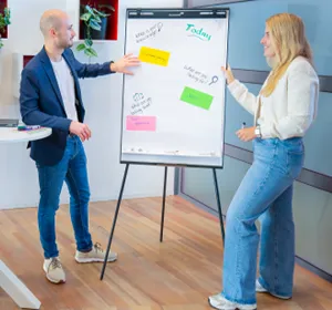 Flipover standaard met drie poten voor presentaties en trainingen