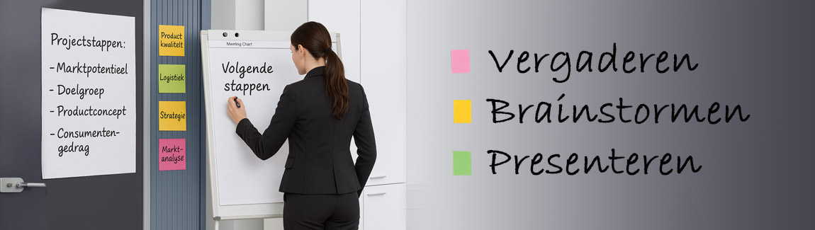 Flipover papier voor presentaties, workshops en brainstormsessies in vergaderruimtes