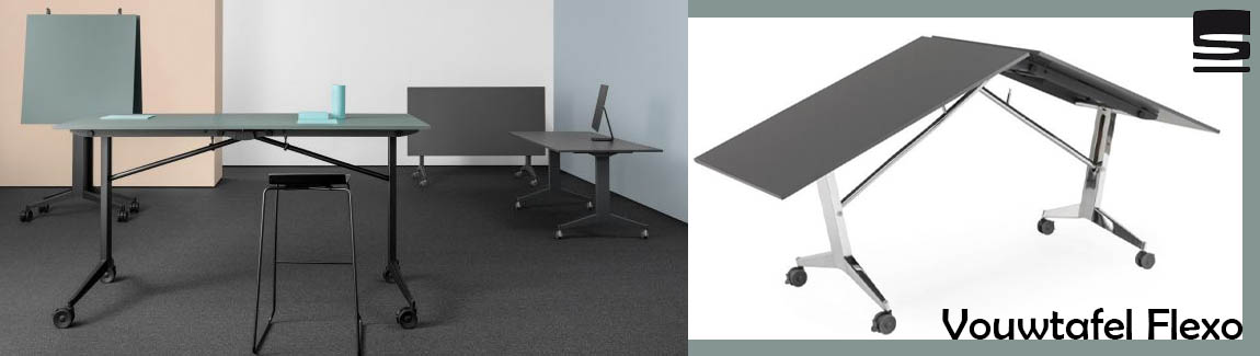 Klaptafel voor flexibele opstellingen in kantoor of vergaderruimte