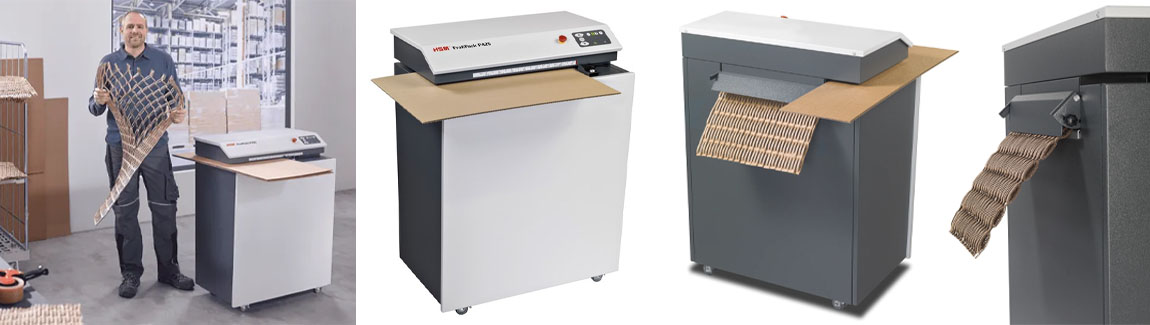 Karton versnipperaar om zelf opvulmateriaal te maken