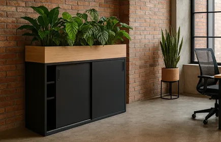 kast met plantenbak kantoor