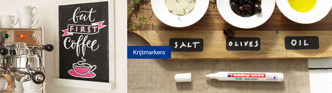 Krijtstiften voor krijtborden, glas en etalages
