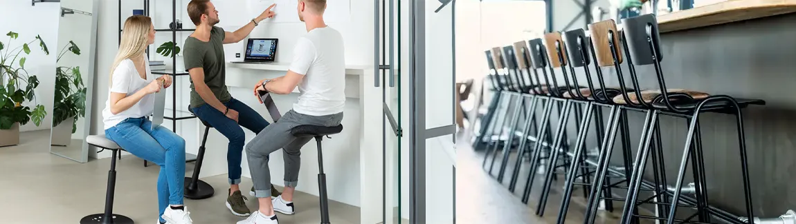 Krukken voor gebruik in kantines, werkplaatsen, of ergonomische werkplekken op kantoor