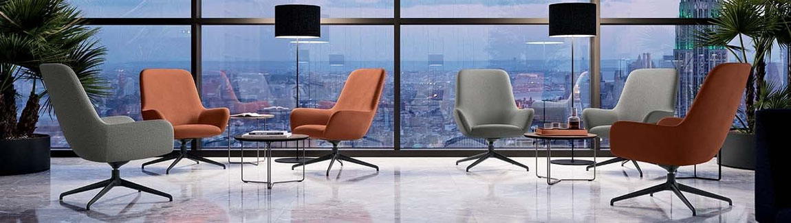 Loungestoelen voor kantoor en ontvangstruimte