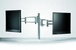 Monitorarm met doorvoer door bureaublad