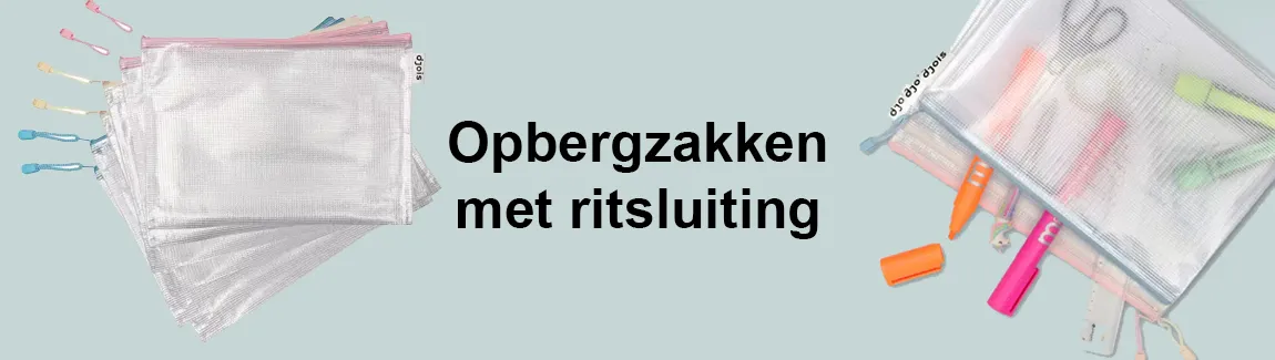 opbergtas met rits transparant