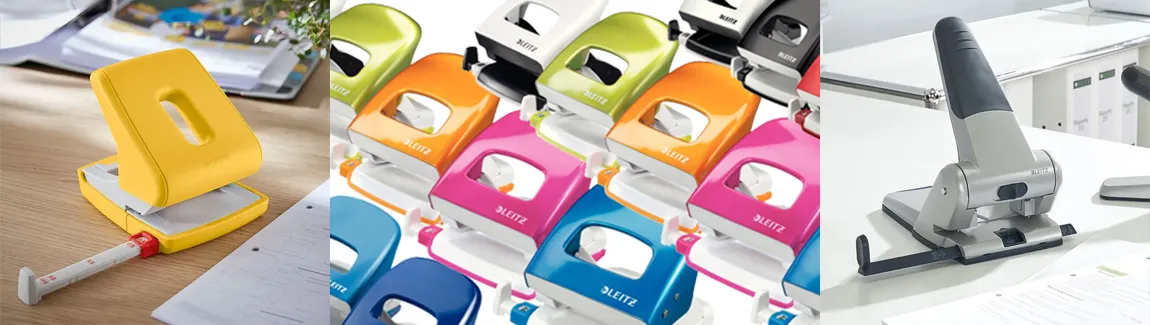 Perforator voor het maken van gaatjes in papier op kantoor of thuis