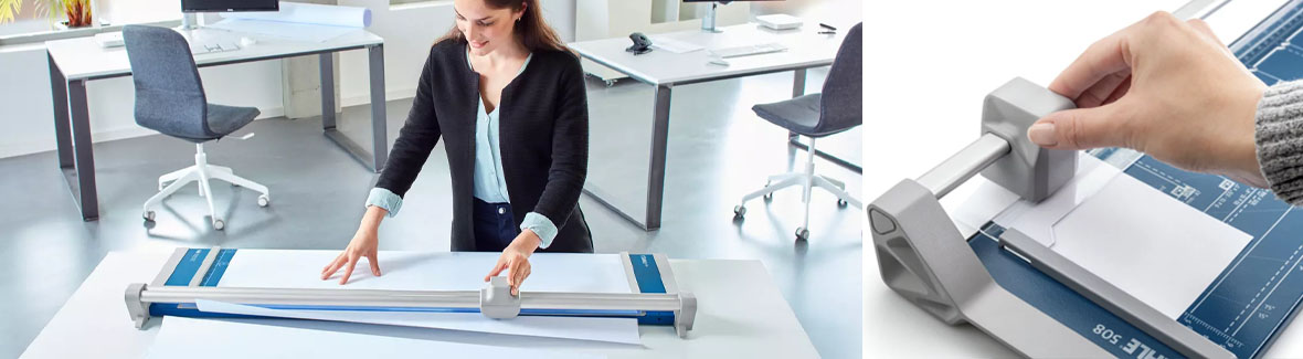 Rolsnijmachine voor recht snijden van papier