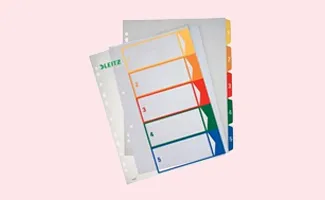 A4 tabbladen met perforatie om documenten te scheiden in een ordner of map