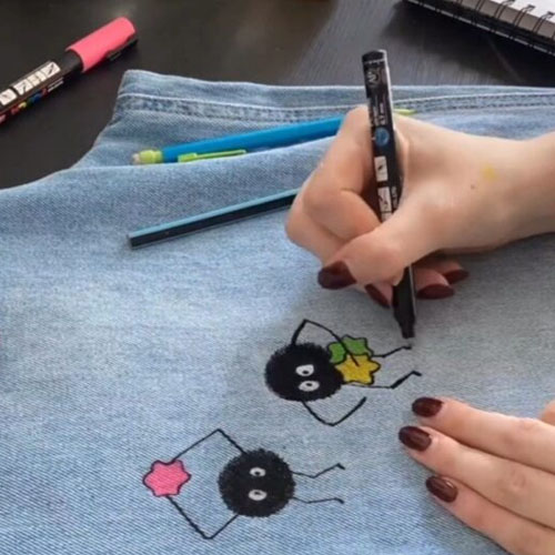 Textielmarker voor schrijven en tekenen op stof