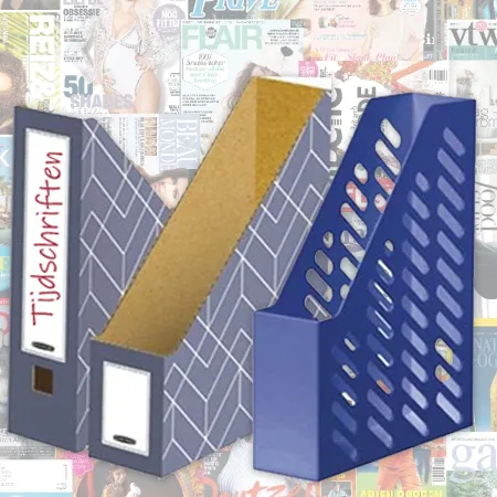 Tijdschriftenhouder voor op kantoor