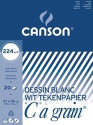 Canson Tekenblok C à grain 224 g/m², 27 x 36 cm""