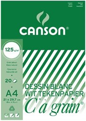 Canson Tekenblok C à grain 125 g/m², 21 x 29,7 cm A4"