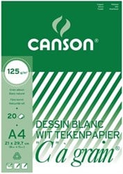 Canson Tekenblok C à grain 125 g/m², 21 x 29,7 cm A4"