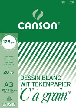 Canson Tekenblok C à grain 125 g/m², 29,7 x 42 cm A3"
