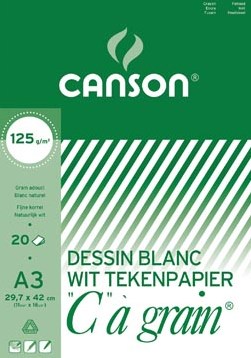Canson Tekenblok C à grain 125 g/m², 29,7 x 42 cm A3"