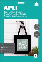 Apli T-shirt Transfer Paper voor donker of zwart textiel, pak met 5 vellen