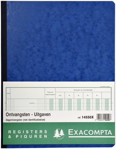 Register Piqure dagontvangsten 320x250mm 80vel blauw