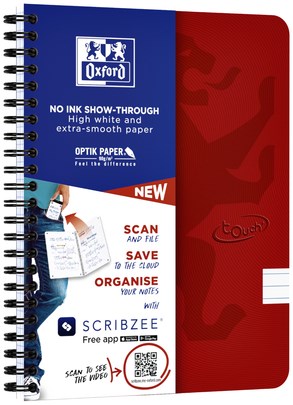 Oxford Touch spiraalblok A5 140 bladzijden rood gelijnd-2