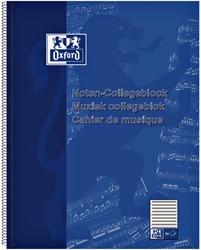 Collegeblok Oxford muziek A4+ 4-gaats 50vel blauw