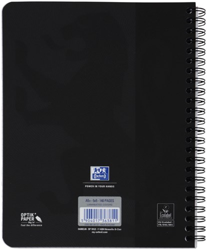 Spiraalblok Oxford Touch A5 ruit 5mm 70vel zwart-2