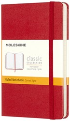 Moleskine Notitieboek Pocket 90x140mm Lijn Rood Hard Cover