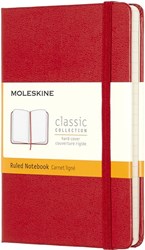 Moleskine Notitieboek Pocket 90x140mm Lijn Rood Hard Cover