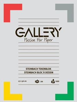 Gallery tekenblok 200 g/m², Steinbach gekorreld 20 blad 27 x 36 cm