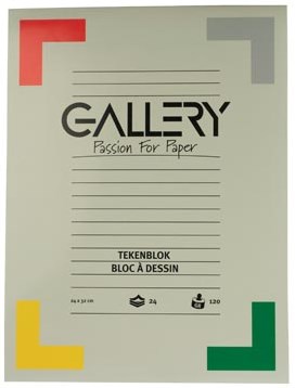 Gallery tekenblok 120 g/m², houtvrij papier 24 blad 24 x 32 cm