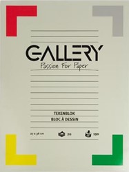 Gallery tekenblok 190 g/m², extra zwaar houtvrij papier 20 blad 27 x 36 cm