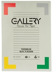 Gallery tekenblok 190 g/m², extra zwaar houtvrij papier 20 blad 21 x 29,7 cm A4