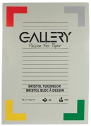 Gallery tekenblok 200 g/m², Bristol 20 blad 21 x 29,7 cm A4