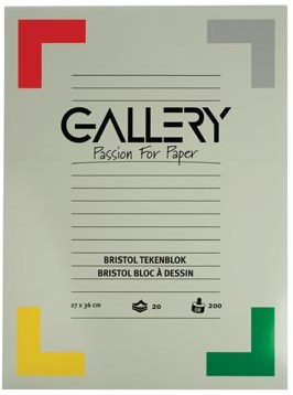 Gallery tekenblok 200 g/m², Bristol 20 blad 27 x 36 cm