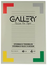 Gallery tekenblok 250 g/m², Steinbach gekorreld 20 blad 21 x 29,7 cm A4