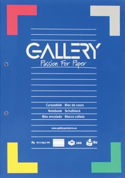 Gallery cursusblok gelijnd papier van 80 g/m²