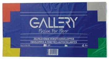 Enveloppen 114 x 229 mm venster rechts met plakstrip pak van 50 stuks