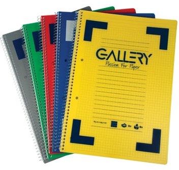 Notitieboek A4 gelijnd Traditional kleuren Gallery Spiraalschrift Verpakkingseenheid