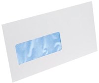 Envelop met venster links Gallery 114 x 229 mm met plakstrip doos van 500 stuks wit