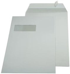 A4 envelop 229 x 324mm venster links met plakstrip doos van 250 stuks
