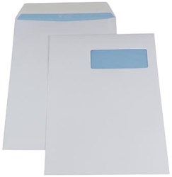 Envelop met venster rechts Gallery 230 x 310 mm met plakstrip doos van 250 stuks wit
