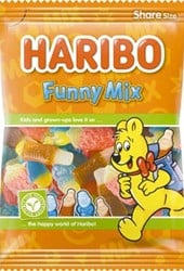 Haribo snoep funny-mix, zak van 185 g