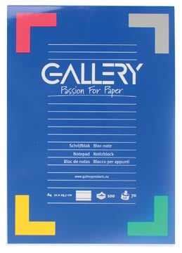 Gallery schrijfblok A4 gelinieerd 100 vel