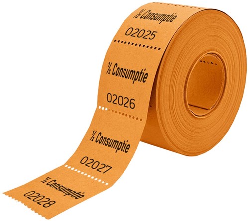 Consumptiebon Combicraft 1/2 consumptie 500 stuks oranje