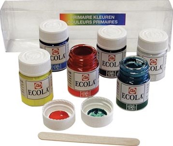 Talens Ecola plakkaatverf potje van 16 ml etui met 6 potjes in geassorteerde kleuren-2