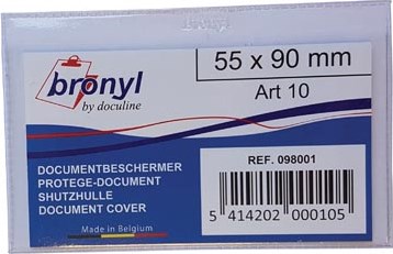 Bronyl U-mapje uit transparante PVC van 140 micron kredietkaart
