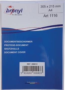 Bronyl U-mapje uit transparante PVC van 180 micron A4